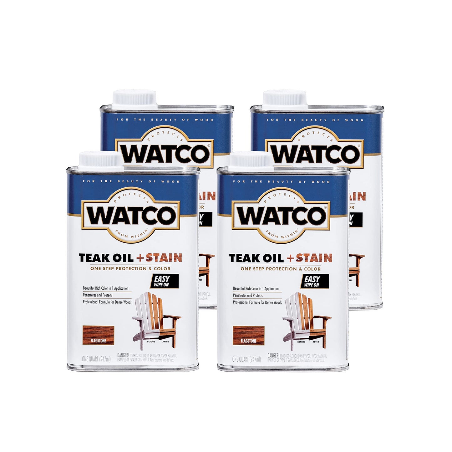 Watco 348759 Teak Oil + Stain, Quart, Greystone