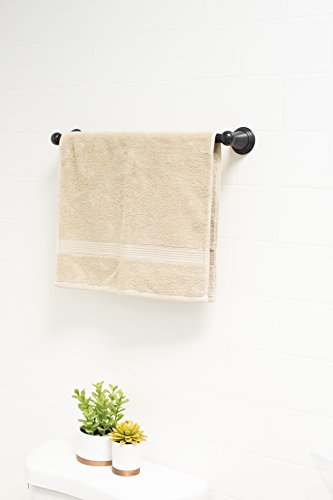 Elegant 24 Inch Bathroom Towel Bar by LDR Industries - Centennial Series, Classic Round Bathware Design, 24” Rod Bath Accessory To Hang Towels, Oil Rubbed Bronze Finish, Wall Mount Hardware Included