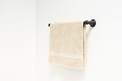Elegant 24 Inch Bathroom Towel Bar by LDR Industries - Centennial Series, Classic Round Bathware Design, 24” Rod Bath Accessory To Hang Towels, Oil Rubbed Bronze Finish, Wall Mount Hardware Included
