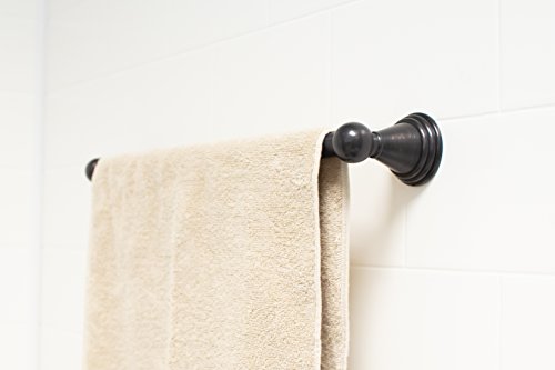 Elegant 24 Inch Bathroom Towel Bar by LDR Industries - Centennial Series, Classic Round Bathware Design, 24” Rod Bath Accessory To Hang Towels, Oil Rubbed Bronze Finish, Wall Mount Hardware Included