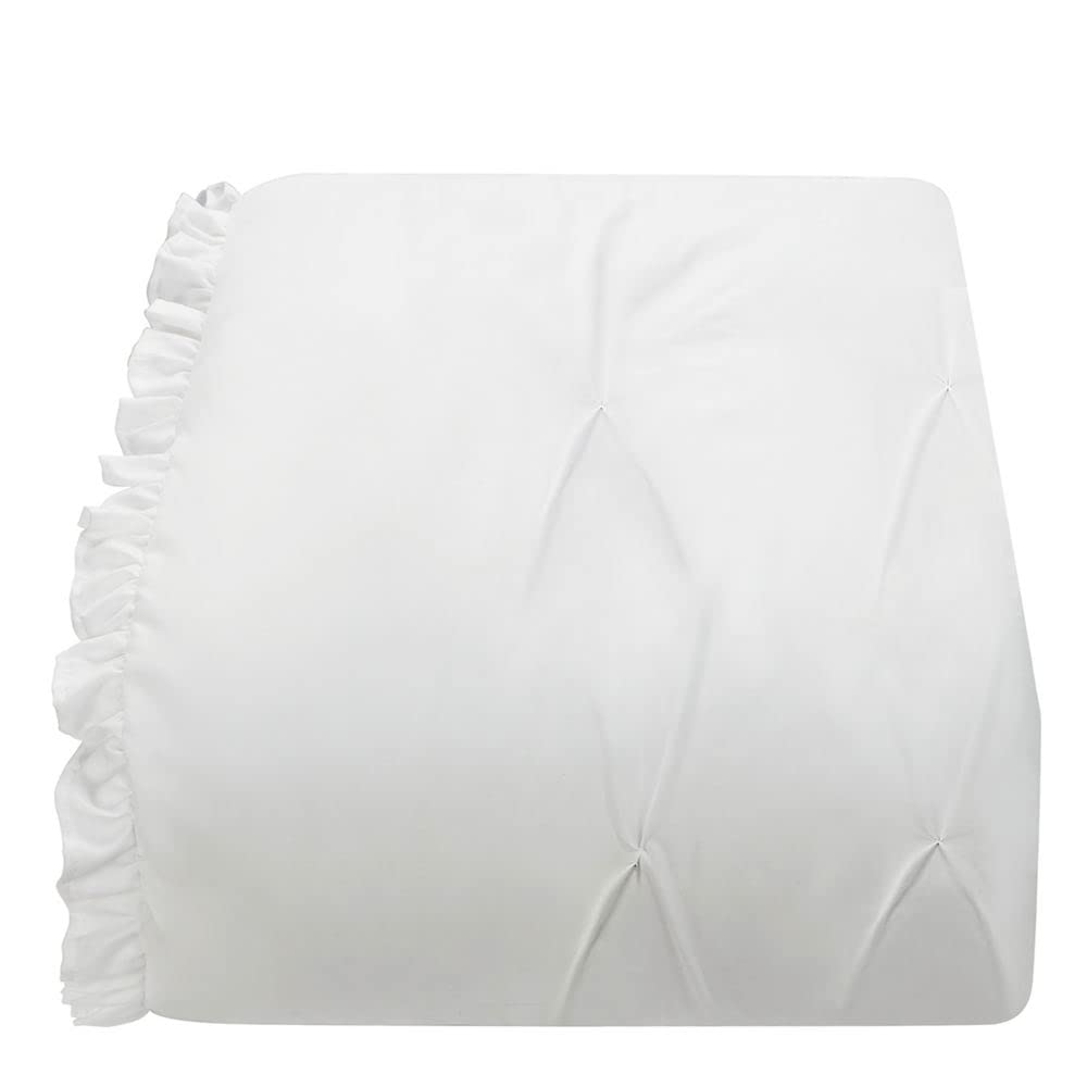 Sander Home Fashions Ruffled 7-Piece Comforter Set Queen Polyester White