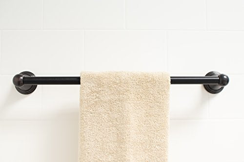 Elegant 24 Inch Bathroom Towel Bar by LDR Industries - Centennial Series, Classic Round Bathware Design, 24” Rod Bath Accessory To Hang Towels, Oil Rubbed Bronze Finish, Wall Mount Hardware Included