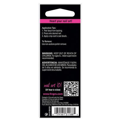 Fing'rs Heart 2 Art Nail Decals, Face Off 3 Sheets EA