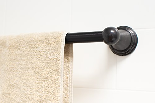 Elegant 24 Inch Bathroom Towel Bar by LDR Industries - Centennial Series, Classic Round Bathware Design, 24” Rod Bath Accessory To Hang Towels, Oil Rubbed Bronze Finish, Wall Mount Hardware Included