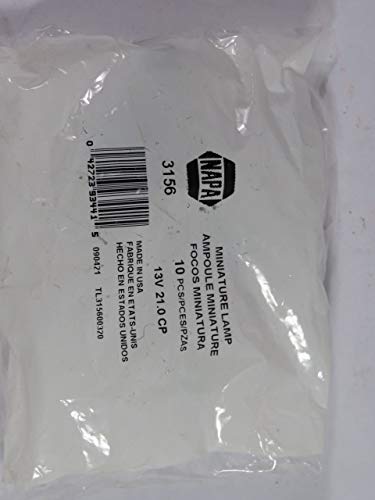 Napa 3156 Lot of 10 Light Bulb 28.88 Watts 12.8 Volts Wedge Fit