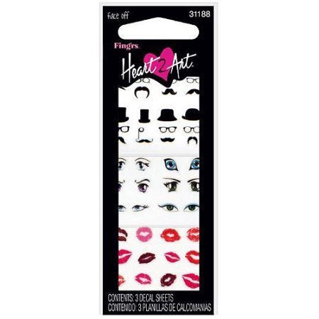 Fing'rs Heart 2 Art Nail Decals, Face Off 3 Sheets EA