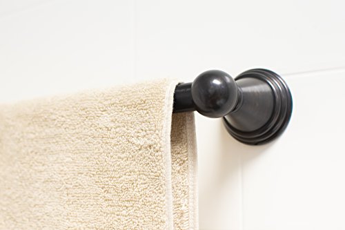 Elegant 24 Inch Bathroom Towel Bar by LDR Industries - Centennial Series, Classic Round Bathware Design, 24” Rod Bath Accessory To Hang Towels, Oil Rubbed Bronze Finish, Wall Mount Hardware Included
