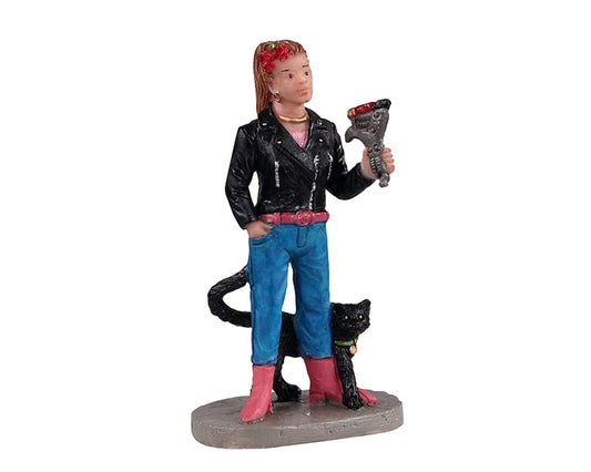 Lemax Spooky Town Halloween Tattoo Katarina & Cat #12045