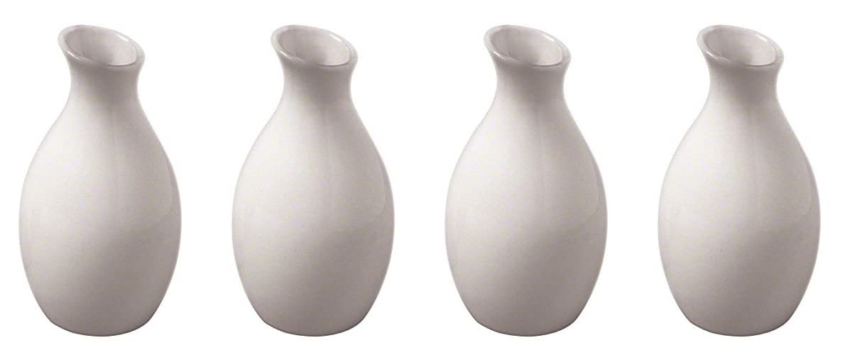 BVJGG4 3-7/8 High Ceramic Jug Vase, 4", White (Fоur Paсk)