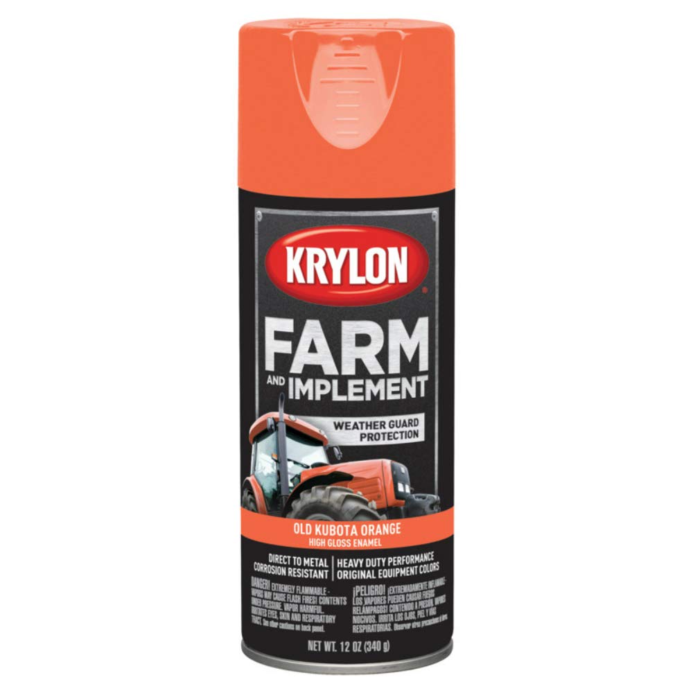 Krylon K01946000 Farm & Implement Spray Paint, Old Kubota Orange, 12 Oz (Pack of 6)