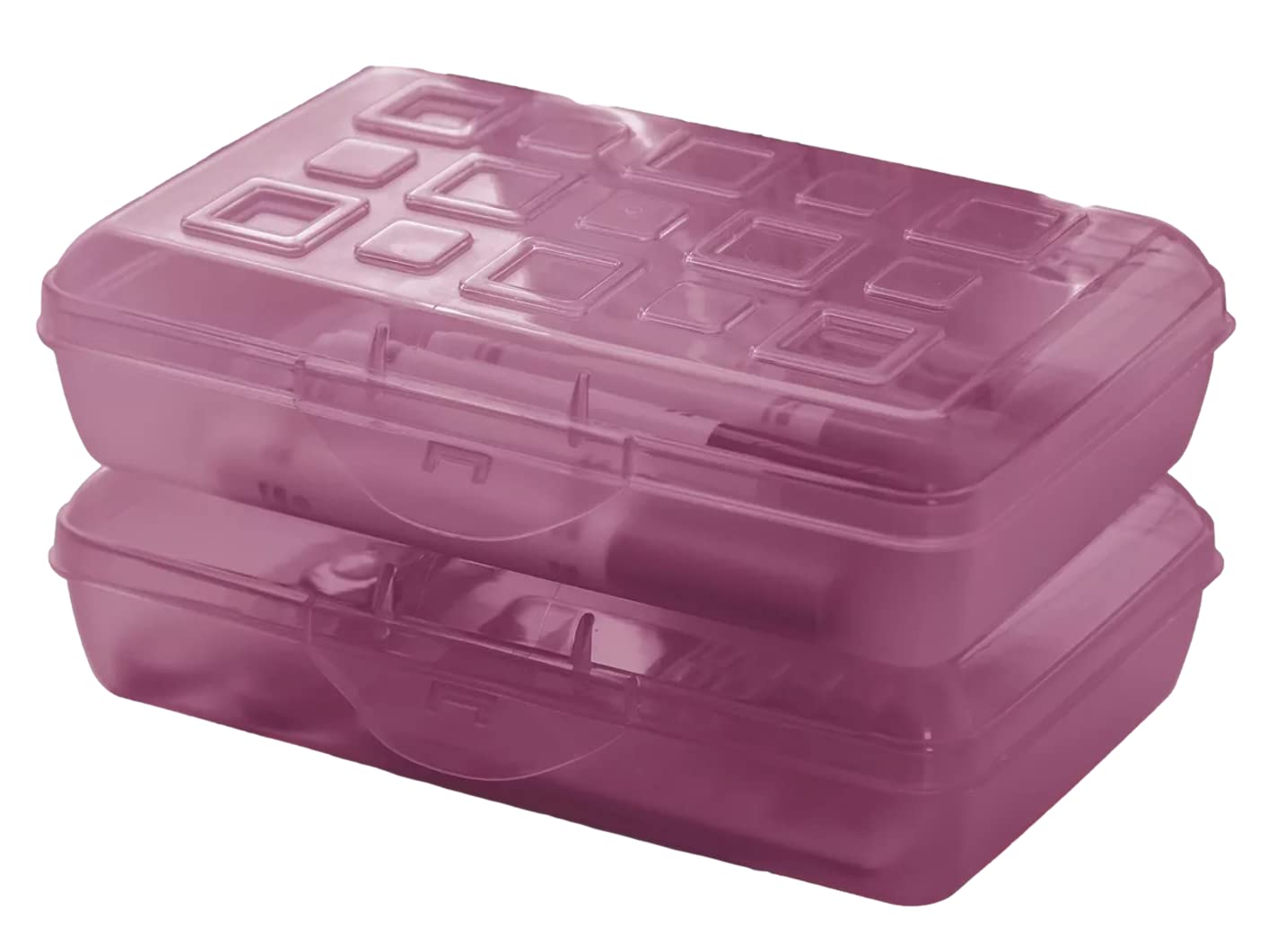 Sterilite Pencil Box with Splash Tint Lid (Burgundy)