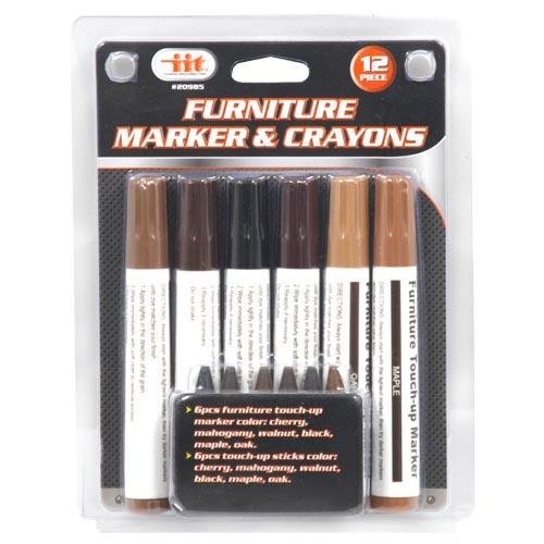 12 pc Furniture Marker & Crayon Touch up Set Furniture Stain Cherry Maple Oak