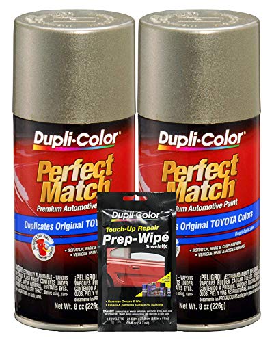 Dupli-Color Antique Sage Pearl Exact-Match Automotive Paint For Toyota Vehicles - 8 oz, Bundles Prep Wipe (3 Items)