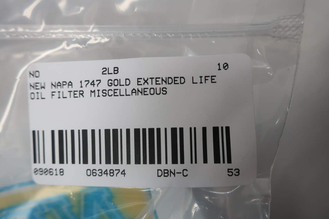 Napa 1747 Gold Extended Life Oil Filter D634874