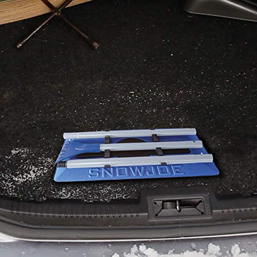 Snow Joe SJBLZD 18 Broom Snow Removal Tool w/52-Inch Compact Handle w/ 4-Inch Oversized Ice Scraper
