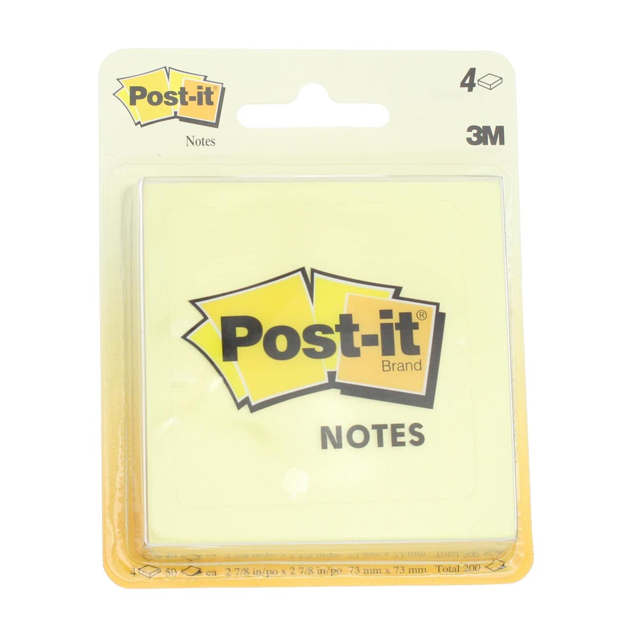 POST-IT NOTE YLW 4PK