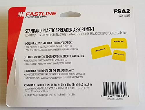 FASTLINE Commercial Grade Standard Plastic Spreader Assortment (3"X4"; 3"X 5"; 3"X6") Made in The USA