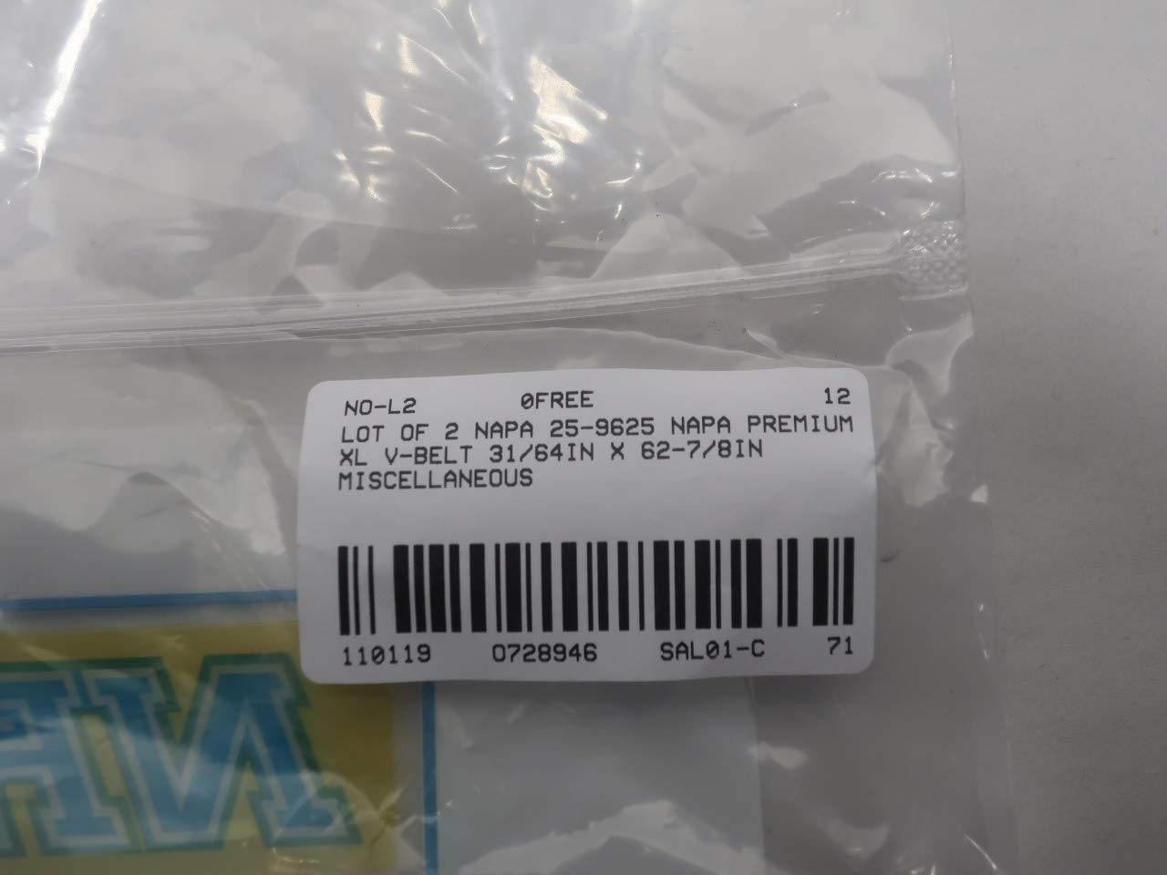 LOT of 2 Napa 25-9625 Premium XL V-Belt 31/64IN X 62-7/8IN