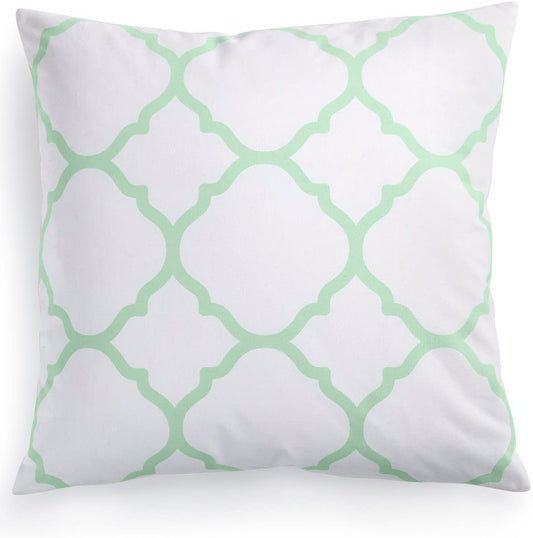 Charter Club Throw Pillow White Mint Green Damask Designs 16”