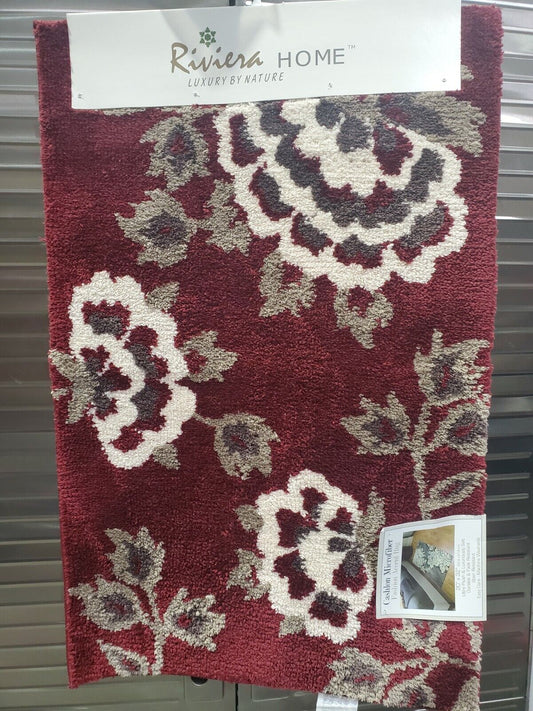 Riviera Home Cashlon Microfiber Rug, Brianna Red, 20 x 32 in.