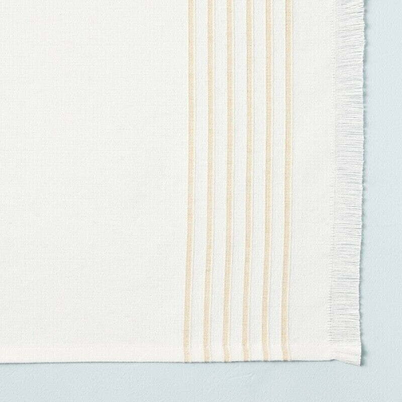 Engineered Tick Stripe Two Tone Placemat Gold - Hearth & Hand with Magnolia