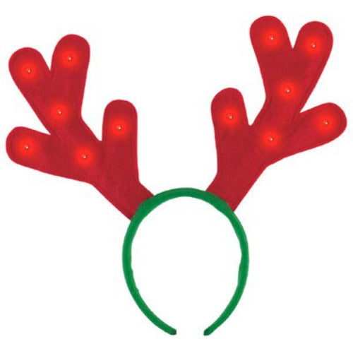 10-PACK  CHRISTMAS LIGHT-UP ANTLER HEADBANDS