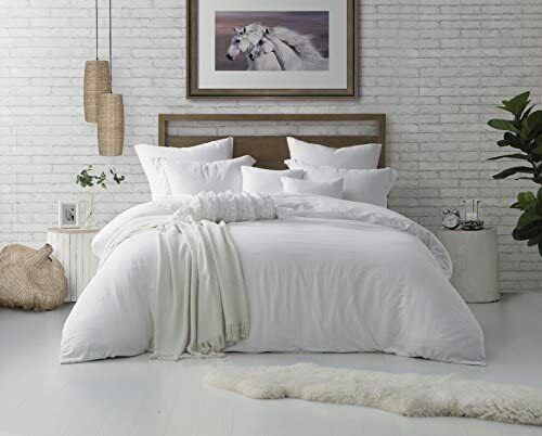 Swift Home Crinkle Duvet Cover Set - Dusty Mint - Size: Twin Xl