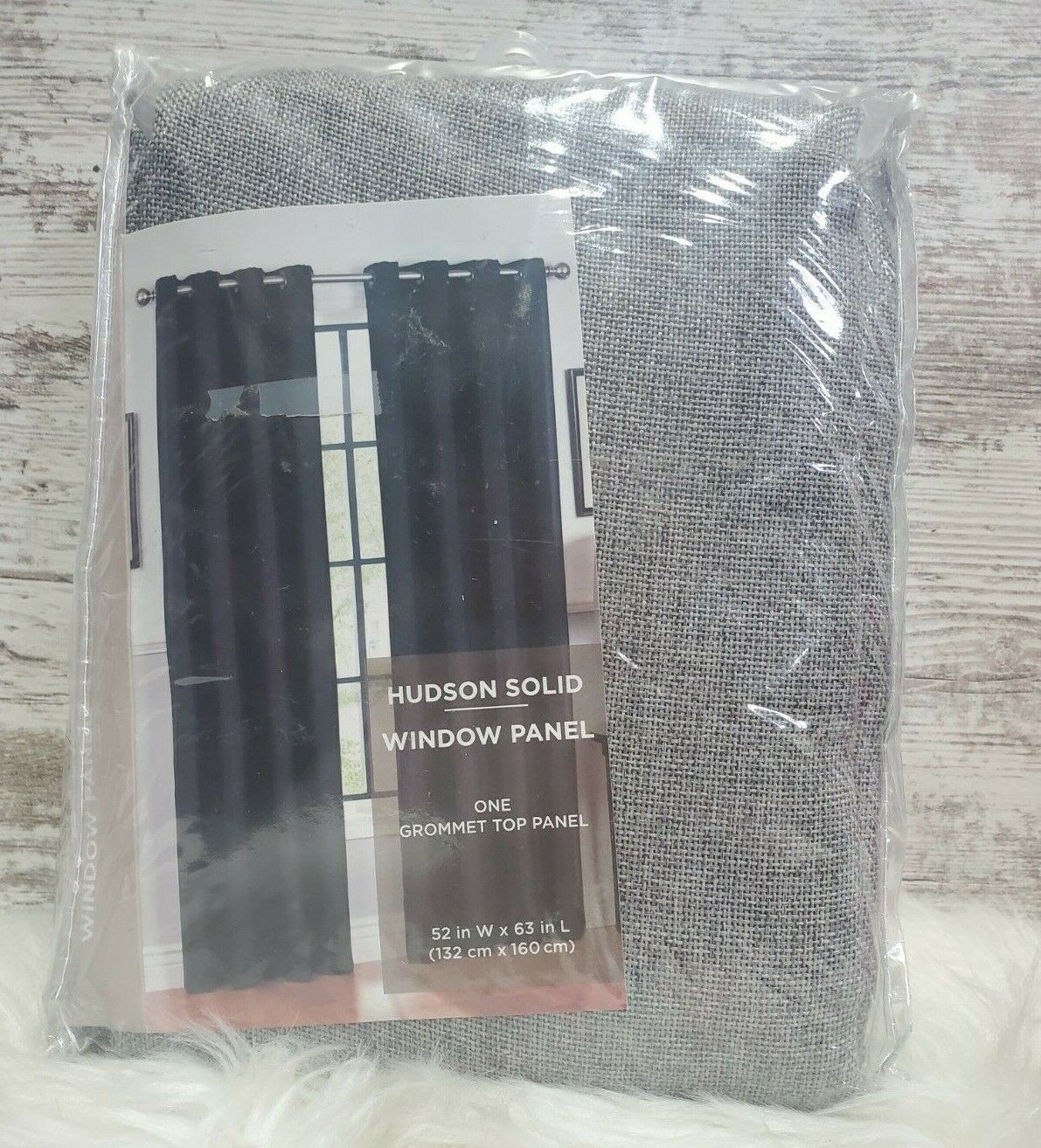 Hudson Grommet Solid Window Panel, Gray