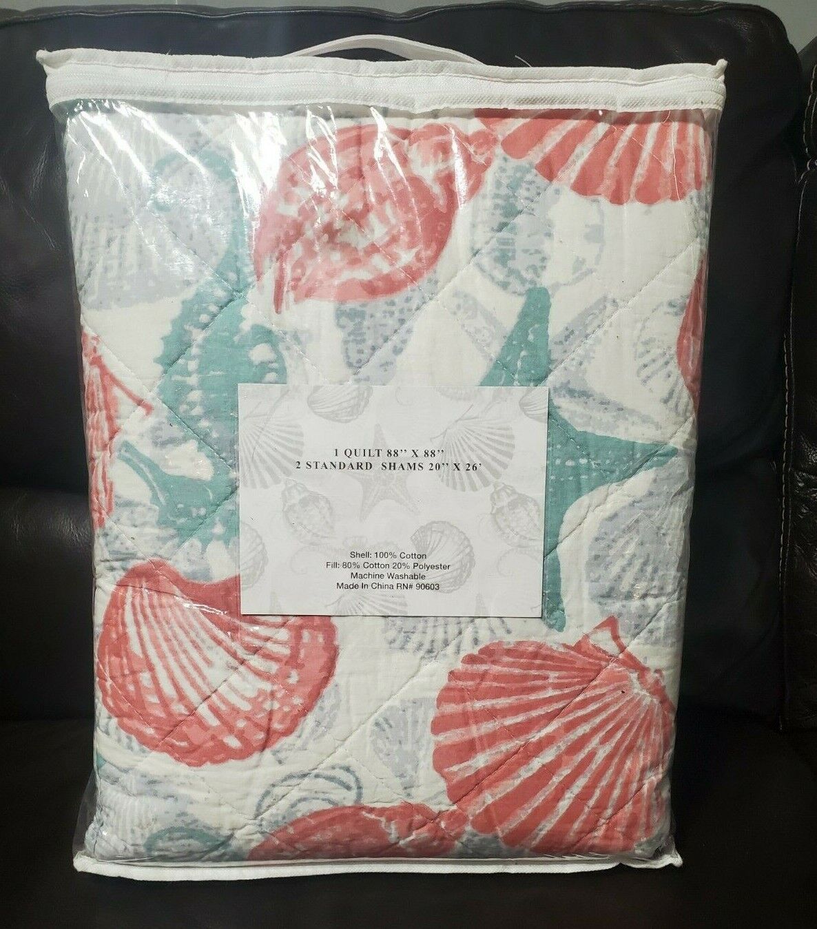 Hedaya Home South Beach Luxury Cotton Collection Quilt Set, Full/Queen