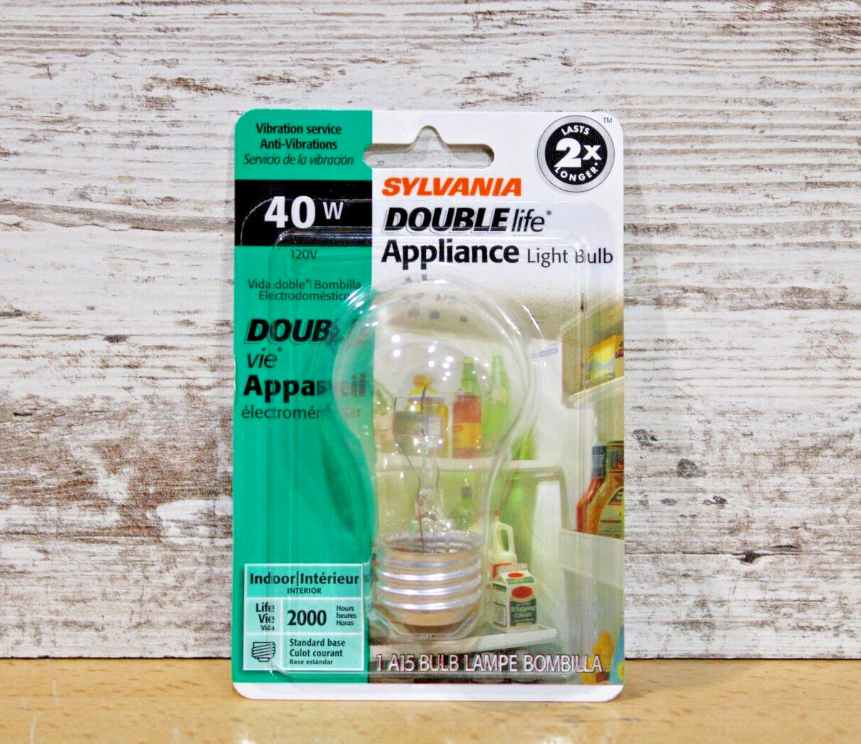 Sylvania Doublelife Appliance Light Bulb #10133 40W A15 Clear