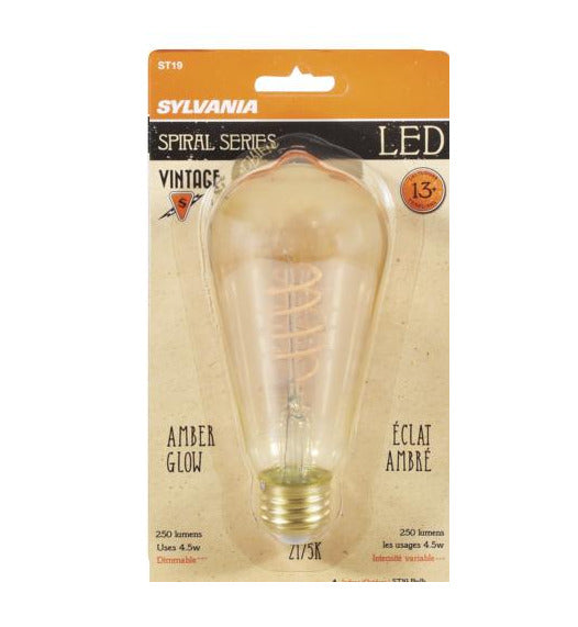 Sylvania LED 25 W / 4.5 W Vintage ST19 4pk  Amber Soft White Dimmable Lightbulb