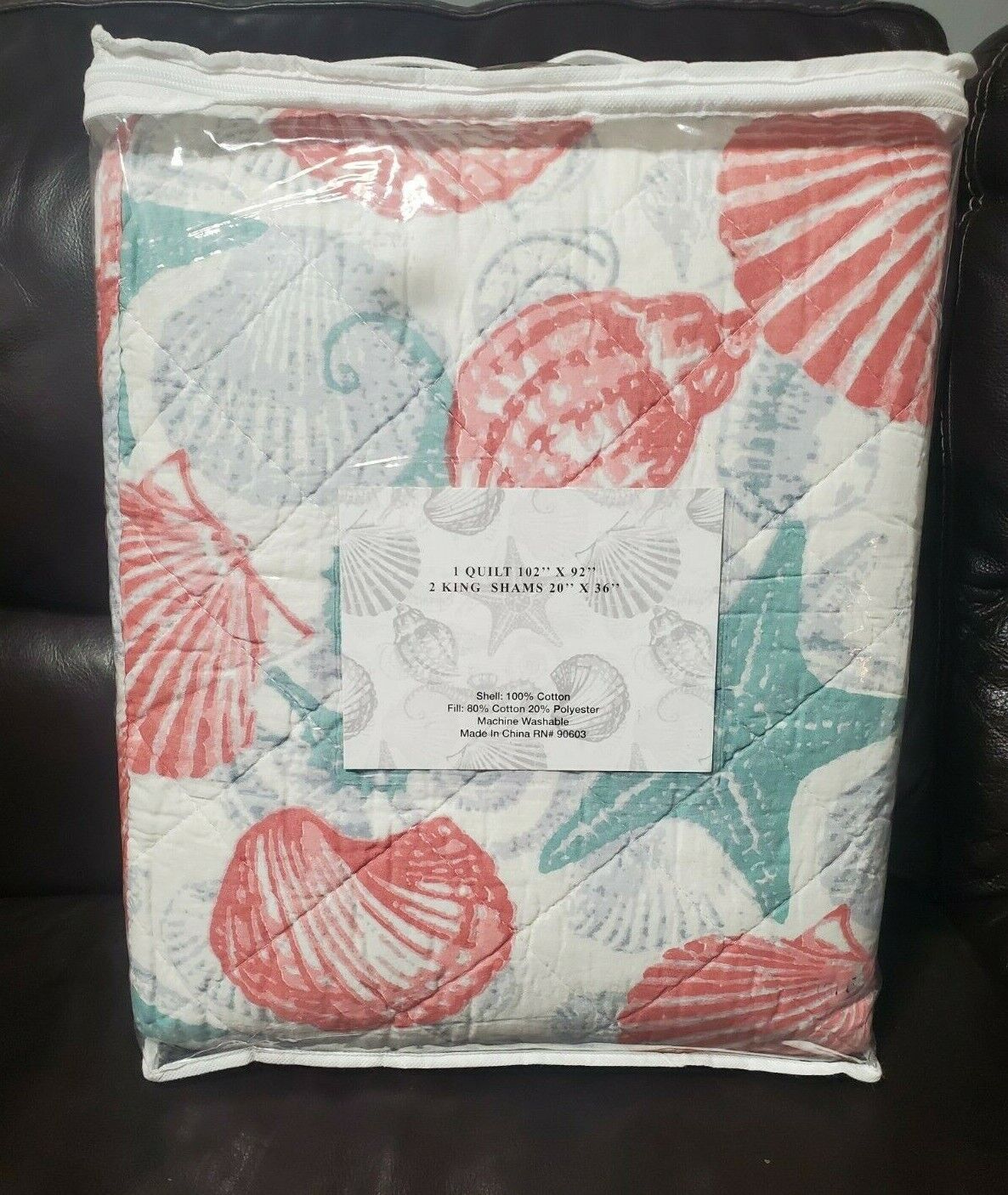 Hedaya Home South Beach Luxury Cotton Collection Quilt Set, King