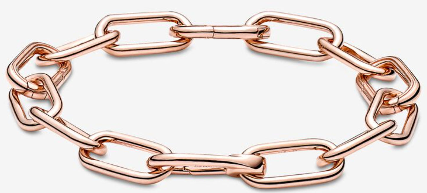 100% AUTHENTIC PANDORA ME 14K Rose Gold P Link Chain Bracelet (589588C00)