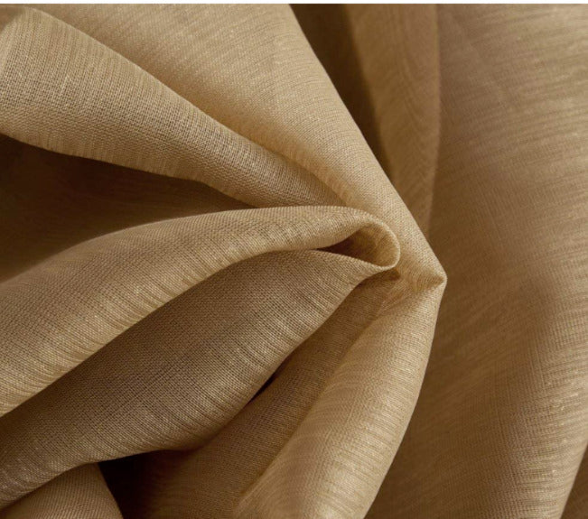 HLC.ME Lauren Semi Sheer Light Filtering Transparent Window Curtains- Gold
