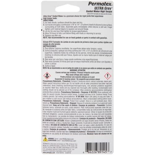 Permatex 82194 3 Oz Ultra Grey Gasket Maker