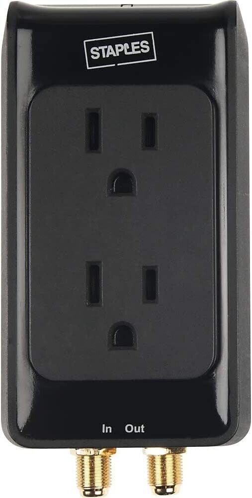 Home Theater Surge Protector 2 Outlets 1500 Joules Coaxial Cable USA Seller