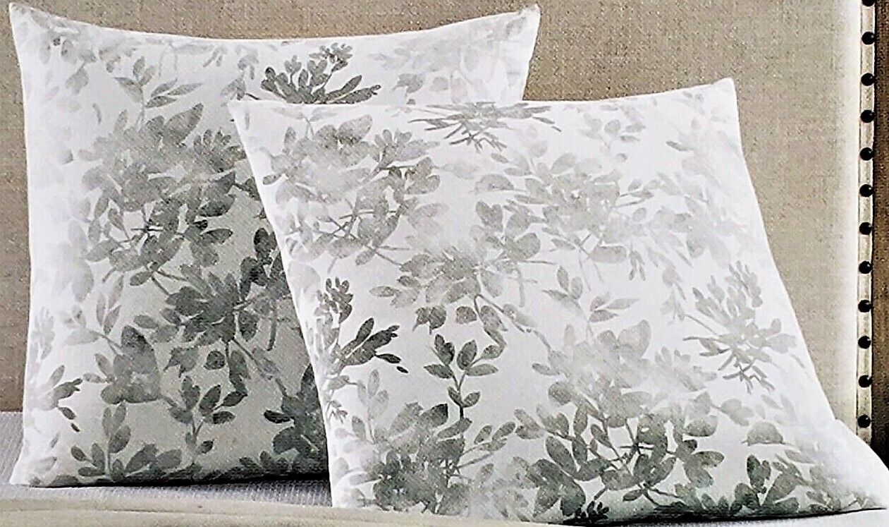 CHARTER CLUB - DAMASK DESIGNS COLLECTION - EURO SHAM - Watercolor Leaf - Grey