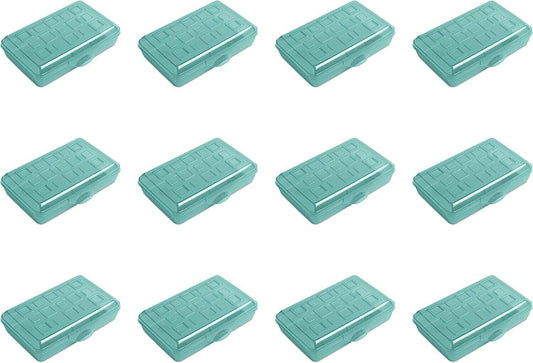12 Sterilite Plastic Pencil Boxes Teal