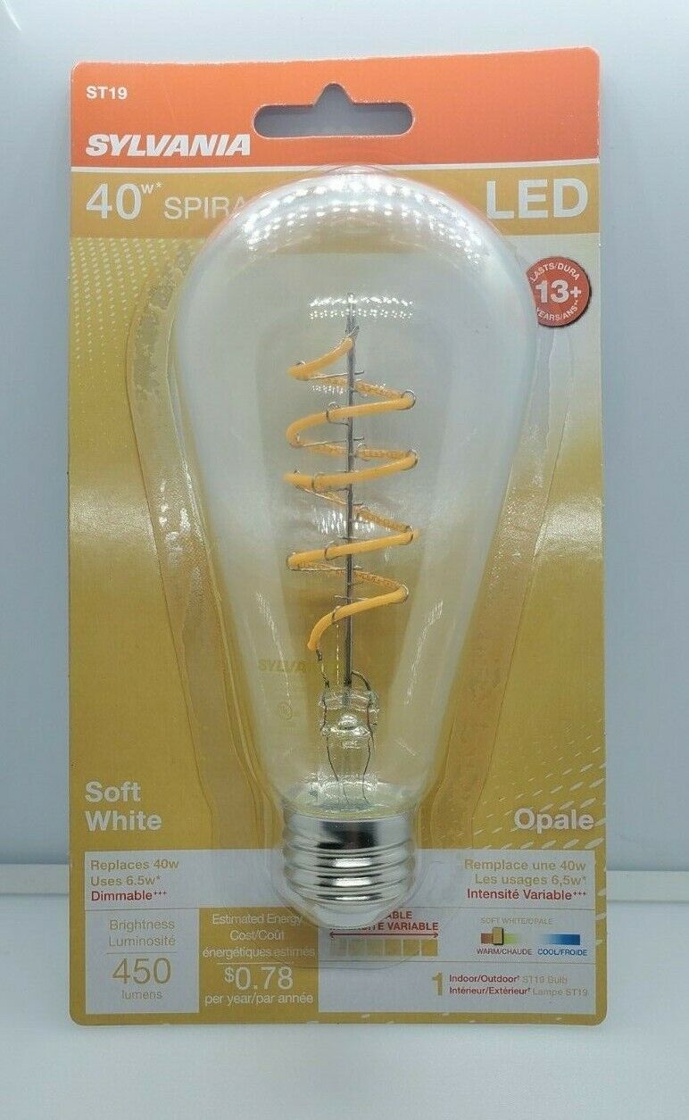 Sylvania LED 40 W Spiral  / ST19 White Dimmable Lightbulb