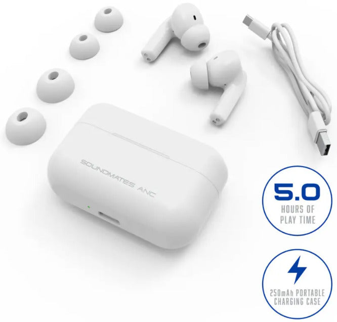 Tzumi SoundMates Pro ANC Bluetooth 5.0 Wireless Earbuds (Item# 7646)