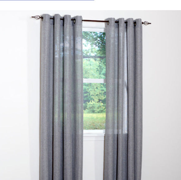 Hudson Grommet Solid Window Panel, Gray