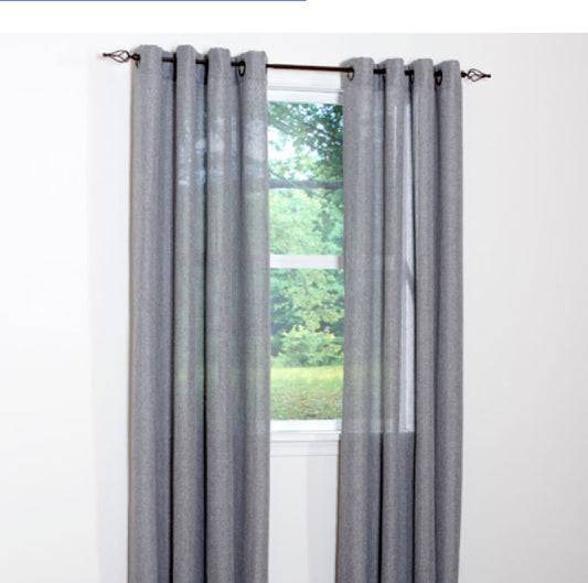 Hudson Grommet Solid Window Panel, Gray