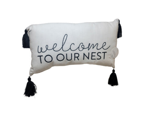 Welcome To Our Nest Decorative Throw Pillow - 10 X 18 - NWT