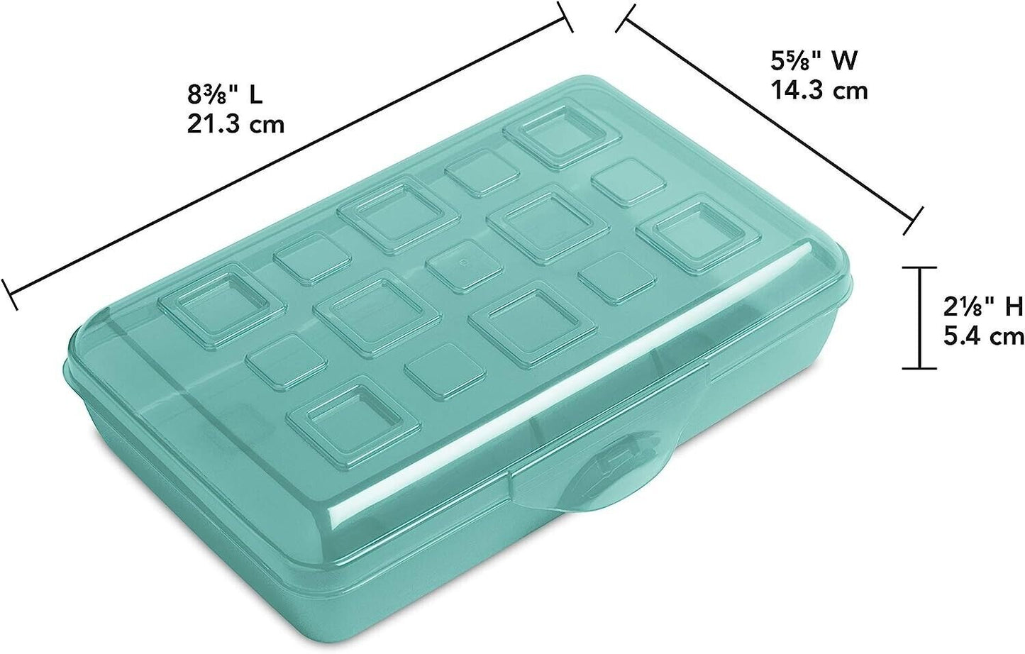 12 Sterilite Plastic Pencil Boxes Teal