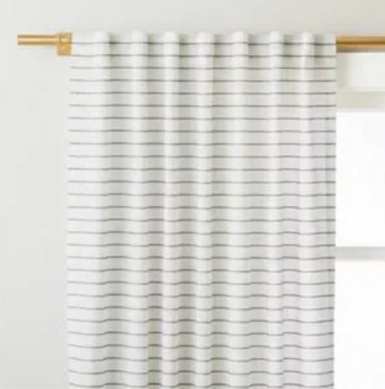 Hearth & Hand Magnolia 54"x95" Woven Blanket Stitch Curtain Panel - Sour Cream