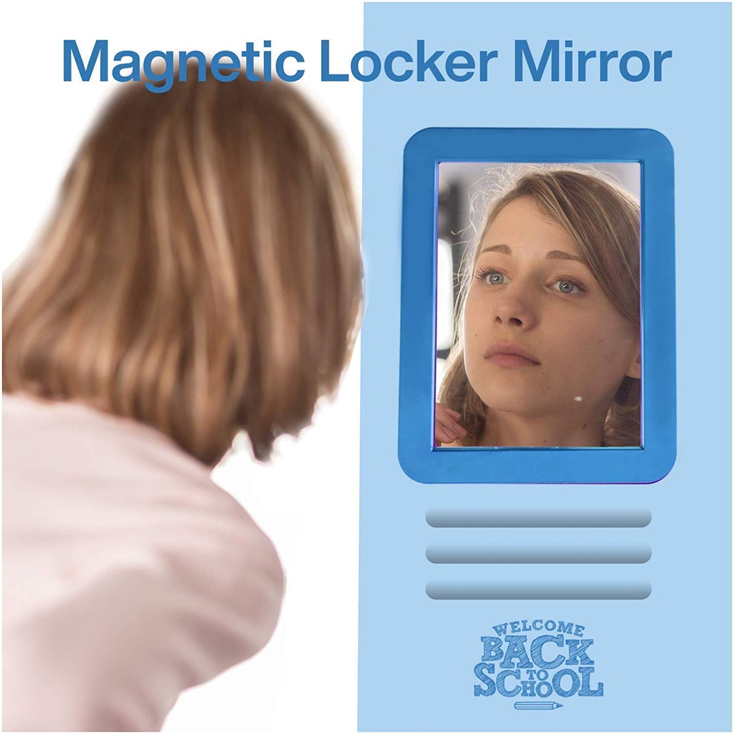 5 1/4 x 6 7/8 Inch Magnetic Locker Mirror - Real Glass