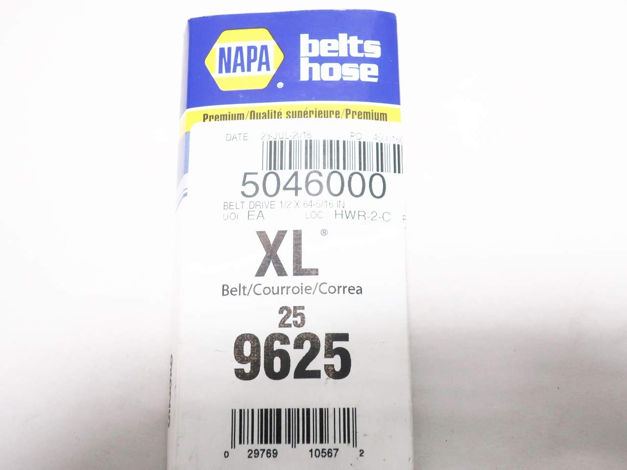LOT of 2 Napa 25-9625 Premium XL V-Belt 31/64IN X 62-7/8IN