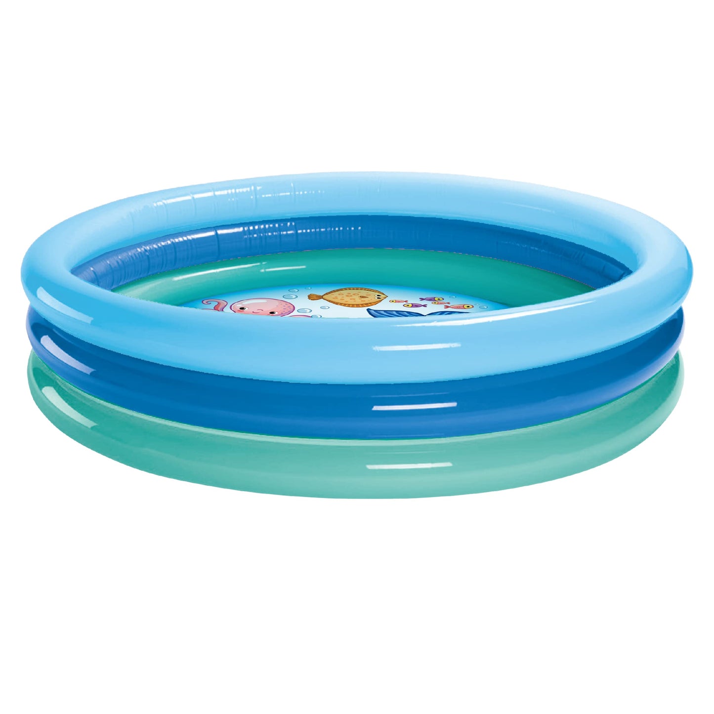 3 Ring Inflatable Pool - Kiddie Pool Floats 51"- Kids Pool Round 3 Ring Pool for Summer Outside Backyard Fun - for Children 3 Years Old and Up