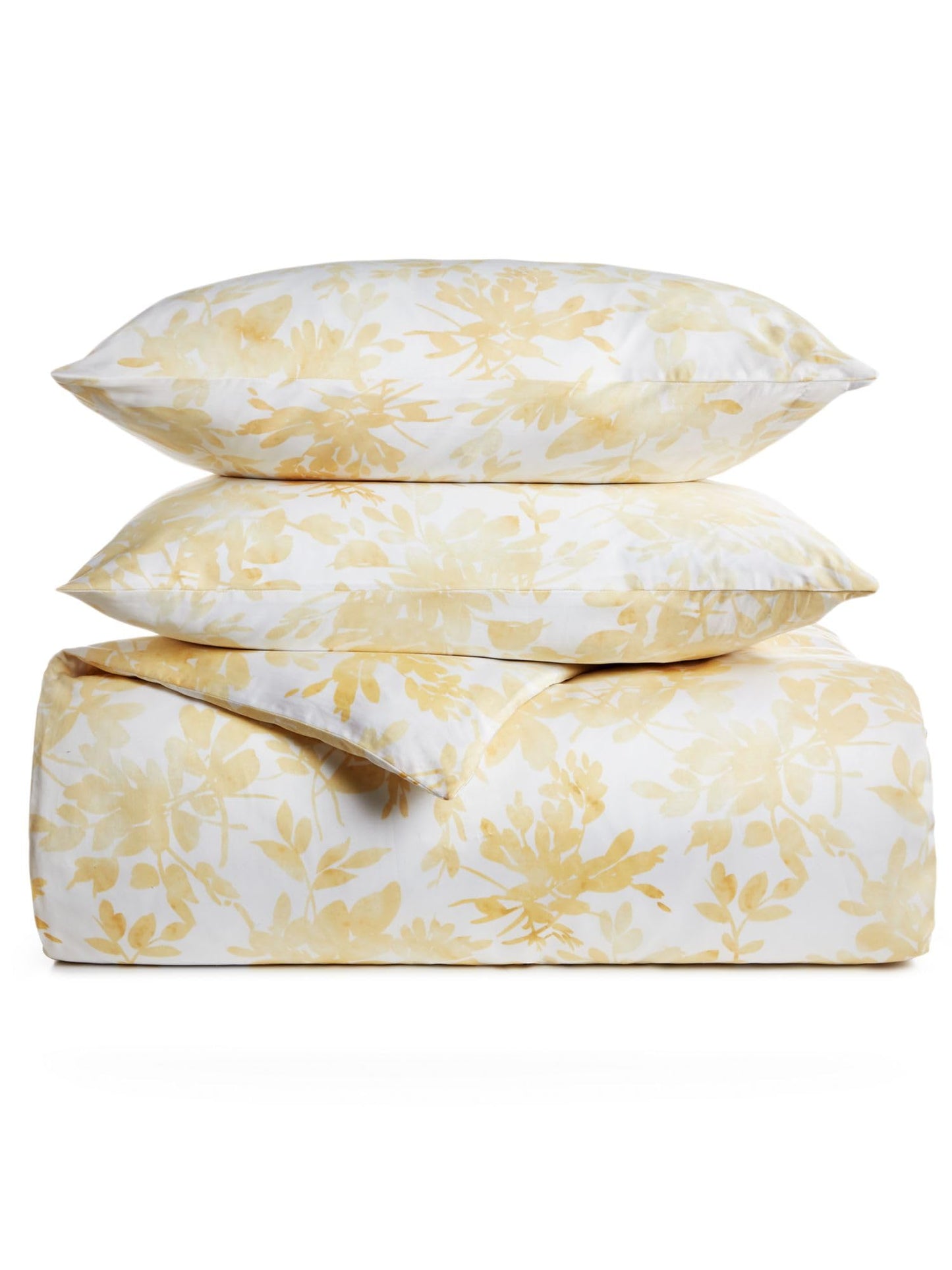 Charter Club Damask Designs Watercolor Leaf Cotton 300-Thread Count European Sham - Yelllow