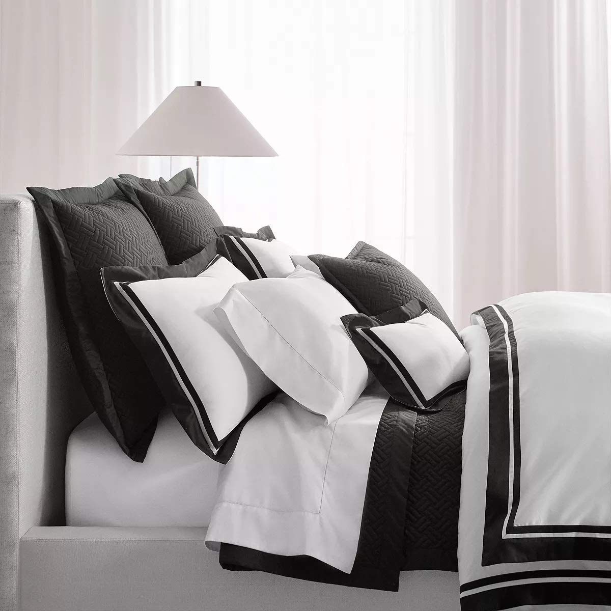 Rallph Lauren Full Queen Duvet Cover Bowery/ Metropolitan Grey Cotton